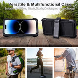 Heavy Duty Kickstand Phone Case for iPhone 14 Pro Max Black Belt Clip