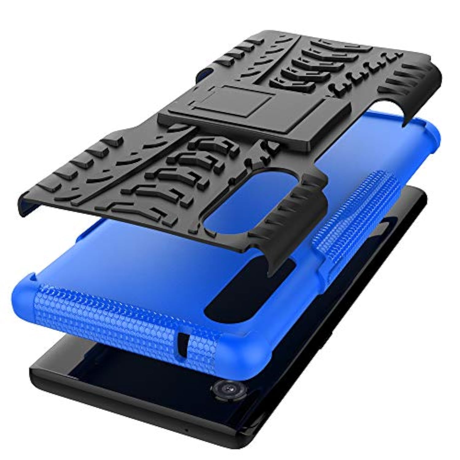 For Lg Velvet Case,With Hd Screen Protector, [Shockproof] Tough Rugged Dual Layer Protective Case Hybrid Kickstand Cover For Lg Velvet 5G (Blue)