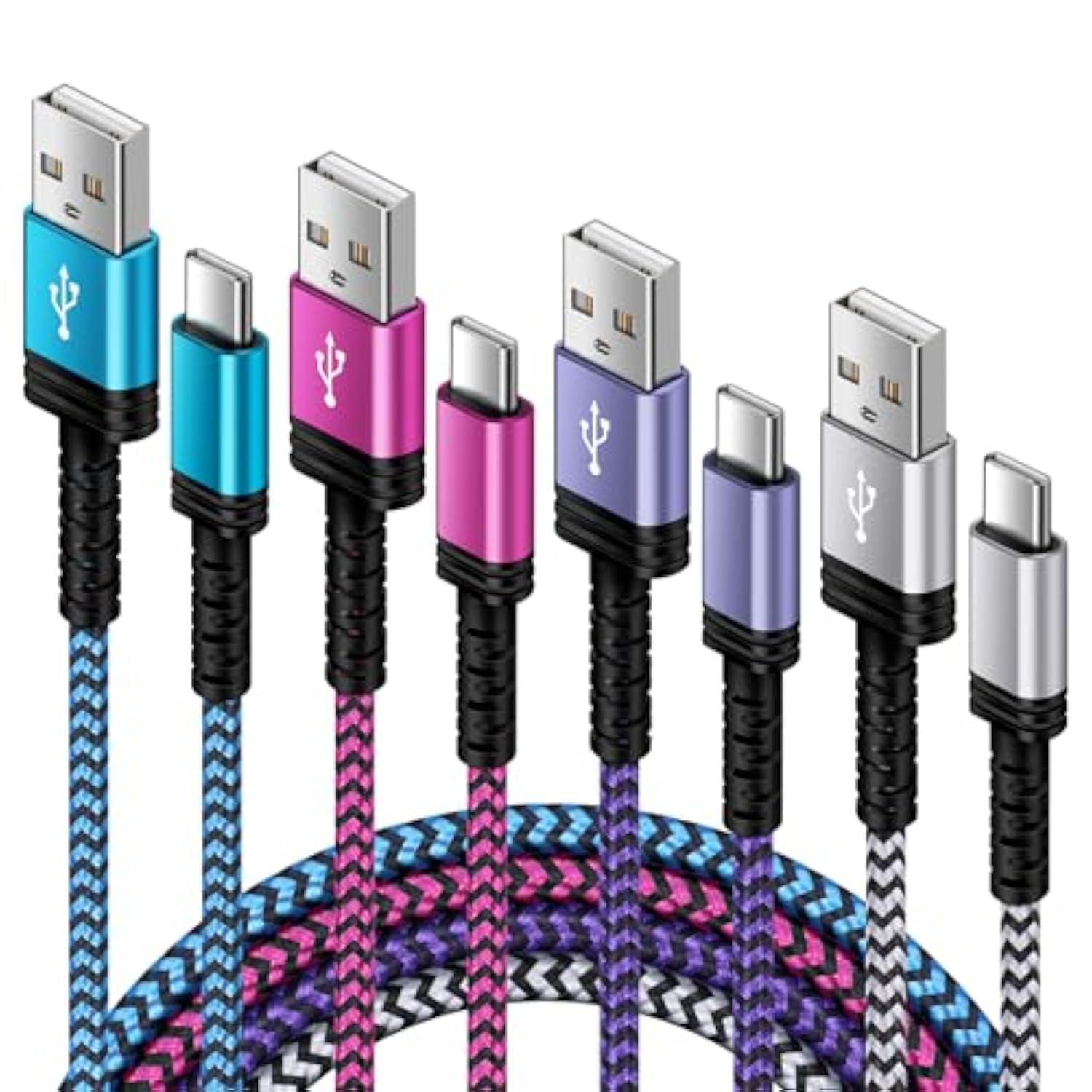 Motorola G Charger Fast Charging Cord 4-Pack 1.5/3/6/10Ft Long Android Charger Usb To Usb C Phone Charging Cord For Moto G Stylus 5G,G Power,G Play,Edge 2024,Razr 50 Ultra,Edge 50 Ultra,One 5G Uw Ace