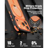 Crystal Clear iPhone 17 Pro Max Case with MagSafe Compatibility, Multicolor Protective Bumpers, Slim Cover for Men and Women - Black/Orange