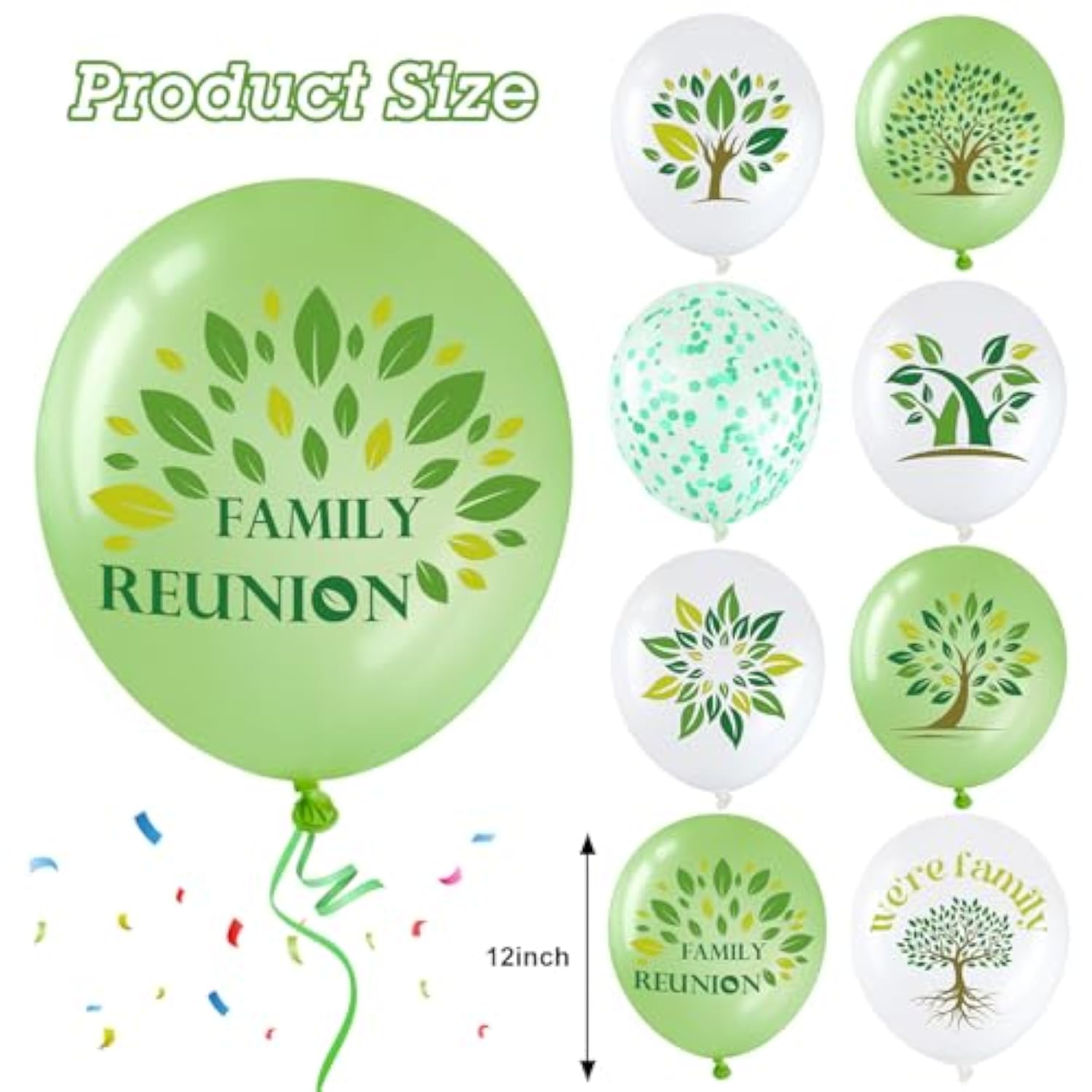 54 Pcs Family Reunion Party Balloons 12 Inch We Are Family Latex Balloons Eucalyptus Sage Green Confetti Decorations For Home Gathering Party Favor Supplies