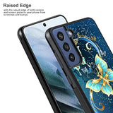 OOK Compatible with Samsung Galaxy S21 FE Case,[Built in Screen Protector] Anti Slip Shockproof Protective Case for Samsung Galaxy S21FE Blue Butterfly