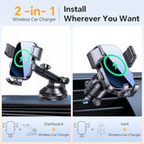 Wireless Car Charger?Upgraded Strongest Suction & Clip? Fast Charging Car Phone Holder Charger?No Shake? Wireless Charging Mount For Iphone 16 15 14 13 Pro Max Samsung Series All Smartphones