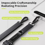 SWITCHEASY 20mm Adjustable Crossbody Phone Strap Compatible with Most Phones, Anti-Theft & Ant-Drop, Hands Free for Phone Lanyard Crossbody with Strap Card Phone Tether Tab - EasyStrap (Dark Black)