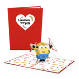Pop-Up Despicable Me Card - 3D Everyday Love Greeting For Boys, Girls, Men, Women - Bananas For You - 5" X 7" Minions Card - Envelope Included