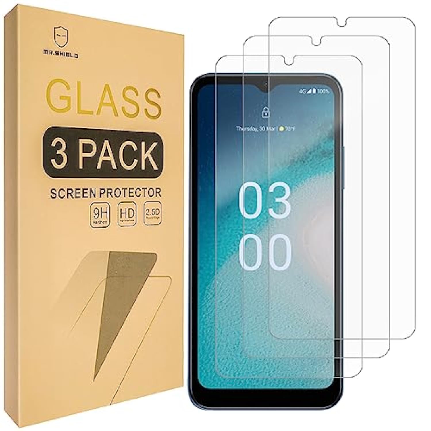 Screen Protector For Nokia C300 [Case Friendly] [Tempered Glass] [Japan Glass With 9H Hardness] [3-Pack] Screen Protector