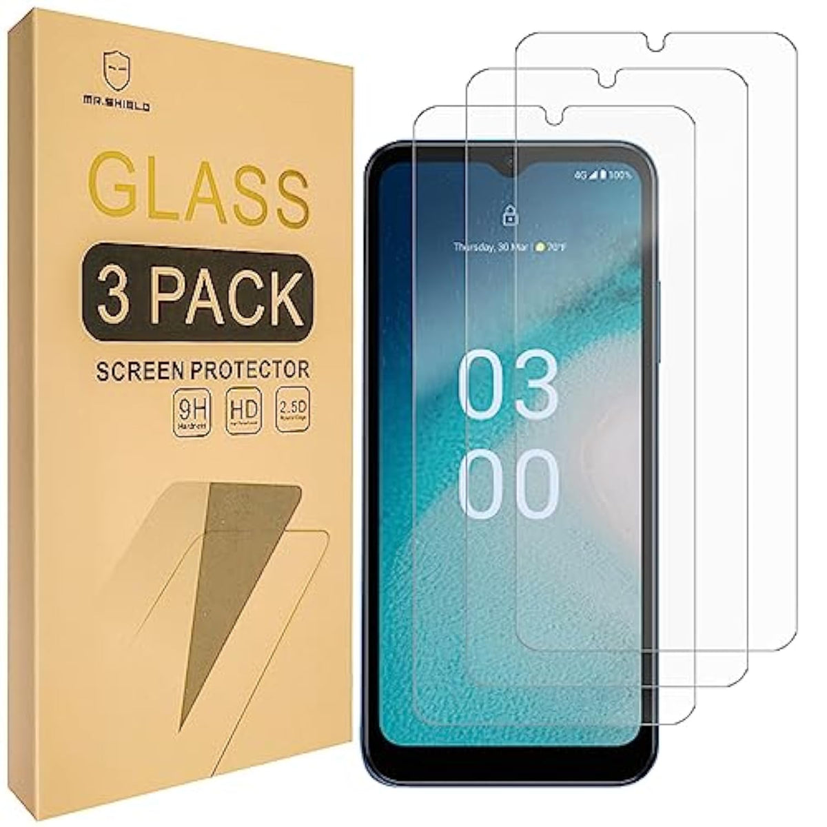 Screen Protector For Nokia C300 [Case Friendly] [Tempered Glass] [Japan Glass With 9H Hardness] [3-Pack] Screen Protector