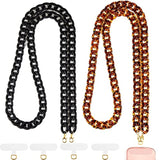 2 Pcs Crossbody Phone Lanyard Chain Charm Cell Phone Straps Compatible With Universal Cases 59 Inch(Black, Coffee)