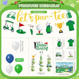 Golf Birthday Party Decorations - 34Pcs Golf Birthday Decorations, Lets Partee Banners Balloons Backdrop Cake Topper Cupcake Toppers, Sport Themed Party Decor Supplies