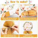 12PCS Spring Floral Baby Shower Honeycomb Table Centerpieces, "Baby in Bloom"