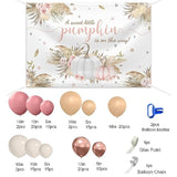 Boho Baby Shower Balloon Arch Kit: Pumpkin Pink, Rose Gold, 156 Piece