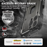 VENA vArmor for iPhone 16 Pro Max Rugged Case with Belt Clip Holster [Military Grade Drop Protection] [Works with MagSafe] Heavy Duty Tough Protective Cover with Kickstand - Black/Graphite Gray