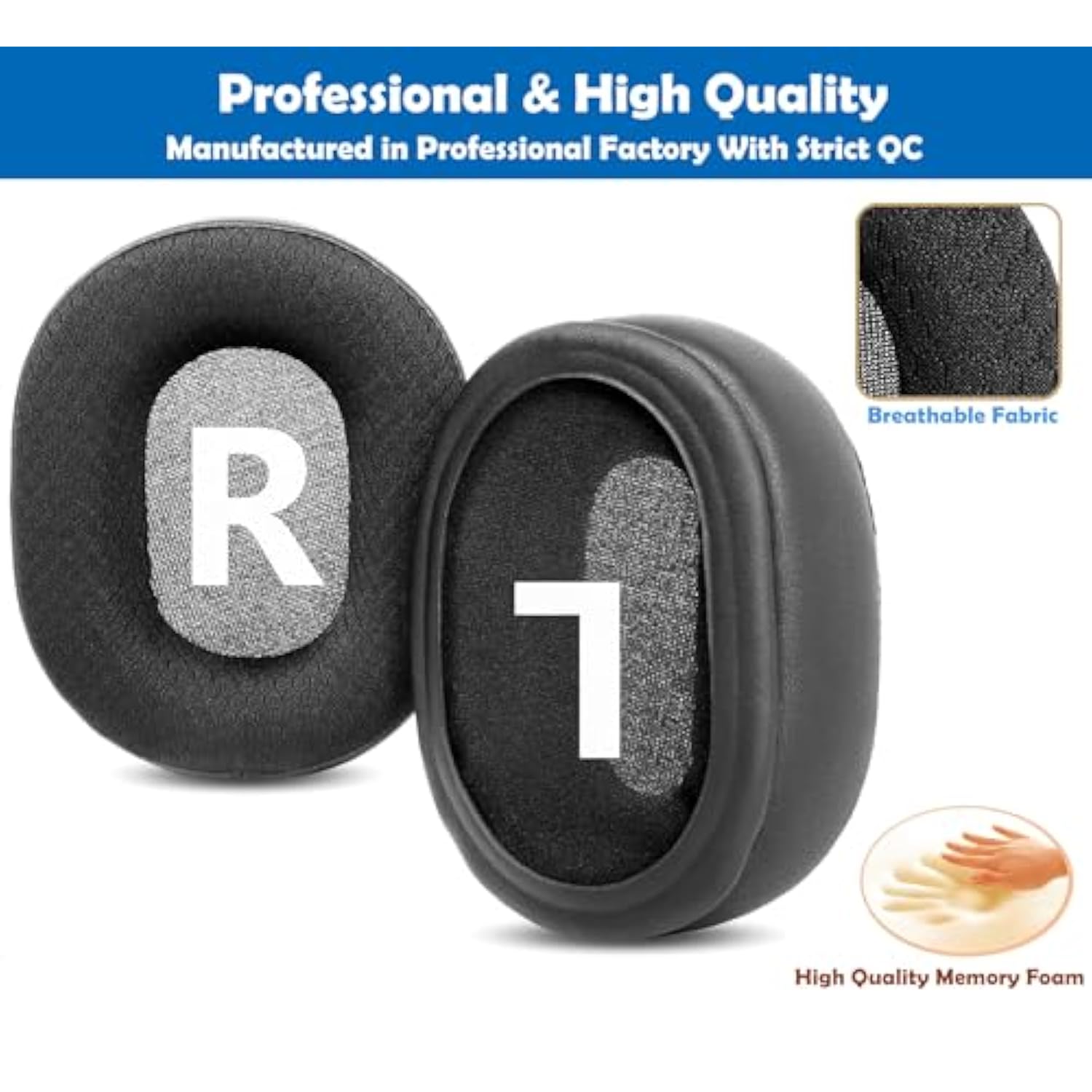 Breathable&Durable Earpads Cushion Replacement Compatible With Turtle Beach Elite Atlas Pro/Elite Atlas Aero Pc Gaming Headsets Ear Pads With Mesh Fabric And Memory Foam