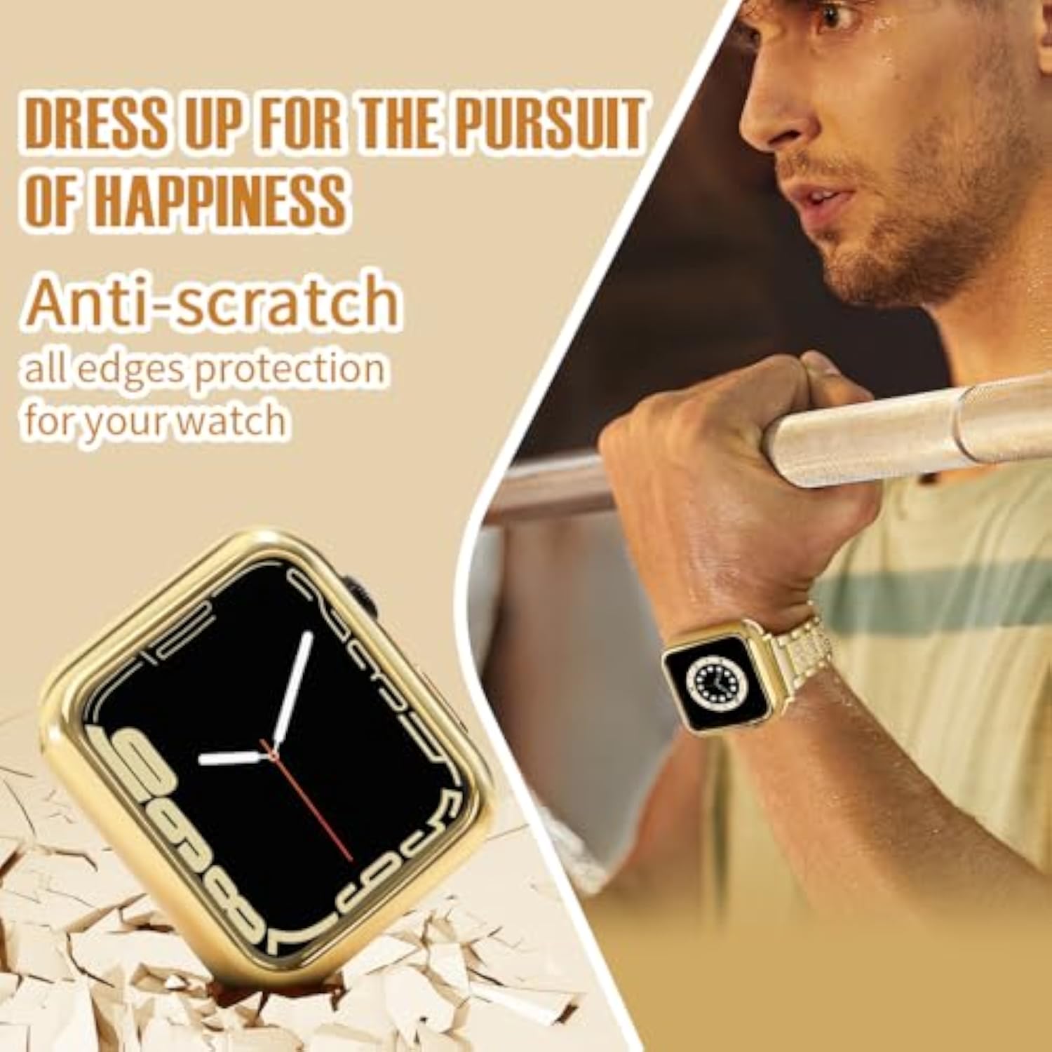 40mm Protective Case for Apple Watch Series 6/SE/5/4, Gold