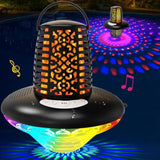 Floating Pool Speaker,Bluetooth Pool Speaker With Led Flame Light And Rgb Light,Ip68 Waterproof Bluetooth Speakers,Loud Stereo Sound,Tws Pairing,Built-In Mic,Hot Tub Speakers,Black