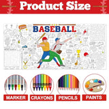 Baseball Themed Giant Coloring Poster Large Baseball Player Drawing Paper Coloring Tablecloth Diy Sports Theme Game Poster Table Cover Children Art Craft Colorings Mat Home Classroom Party Supplies