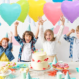 Pastel Rainbow Heart Foil Balloons - 30 Pcs Party Decorations