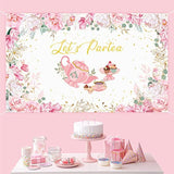 “Let’s ParTea” Tea Party Backdrop Banner for Shower & Birthday Photos