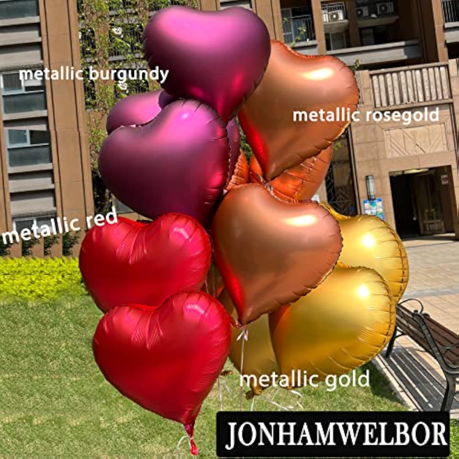 20Pcs 18 Inch Burgundy Foil Mylar Heart Shape Balloons Decorations Valentines Birthday Wedding Baby Shower Party (Maroon)