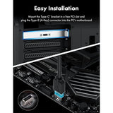 Usb 3.2 Gen 2 Usb-C Front Panel Adapter, Motherboard Header Extension Cable, U