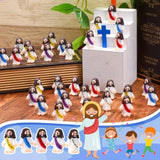 50 Pcs Mini Jesus Figures Jesus Loves You Christ Toys Little Christ Figures To Hide And Seek Sunday School Religious Party Favors Gift(Fresh Color)