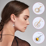96Pcs Earring Hoop Jewelry Making, Hypoallergenic Teardrop Square Round Silver Gold Earrings Beading Hoop Bulk For Diy Crafts Accessories Supplies