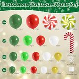 Christmas Balloon Garland Arch Kit, 135Pcs Red Green White Gold Balloons for Candy Cane Friendsmas Christmas Party Decorations