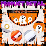 6pcs Halloween Bunting Fan Flags Ghost Pumpkin Half Banner 1.5x3ft Indoor Outdoor Decor