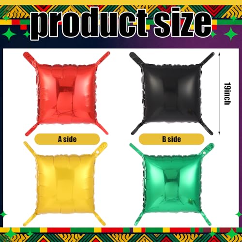50 Pcs Kwanzaa Decorations 19'' Double Sided Square Foil Balloons