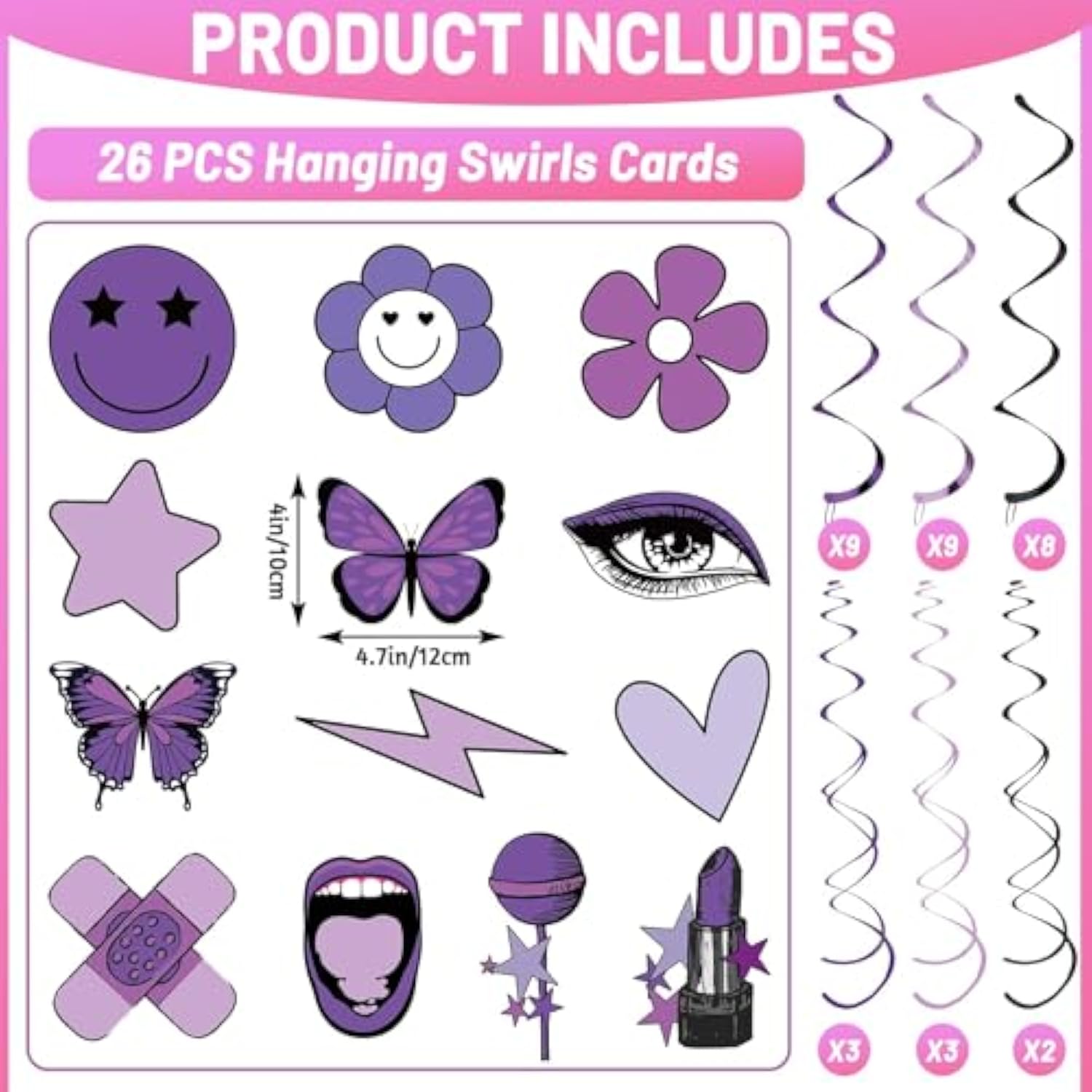 Music Hanging Swirl For Singer Birthday Party Decorations Pop Theme Swirl Ceiling Girl Singer Theme Party Ceiling Hanging For Music Birthday Baby Shower Fans Celebration Supplies