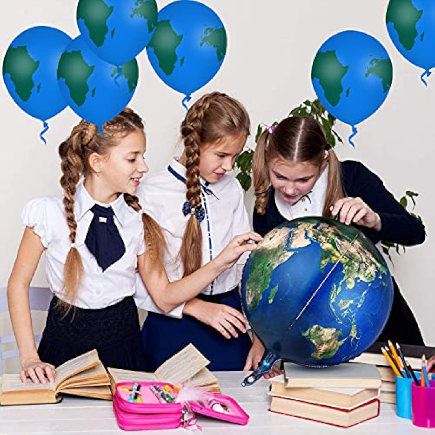 30 Pcs Earth Balloons World Map Balloons 12 Inches Globe Balloon For Birthday Space Theme Party Earth Day Decorations Gift Teaching Supplies