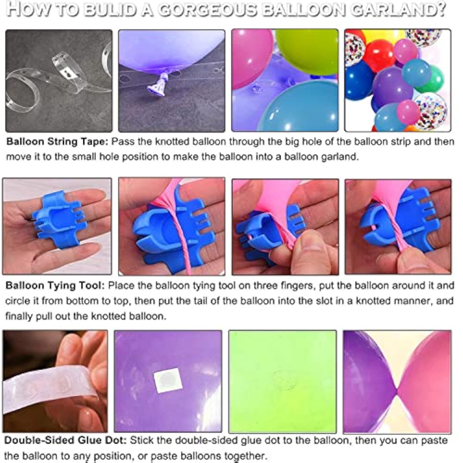 Fiesta Balloons Garland Arch Kit,117Pcs Rianbow Confetti Balloons In 4