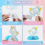 Gender Reveal Honeycomb Centerpieces Set – 9 PCS Baby Shower Table Decorations with Unicorn, Bear, Bottle, Pacifier & Crown Designs, Includes Clear Storage Box – Boy or Girl Party Supplies