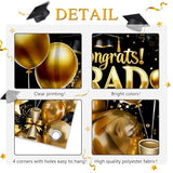 Graduation Banner Gold and Black Congratulations Class of 2026 Backdrop Graduation Party Decorations Photo Booth Props (6x3.6ft)