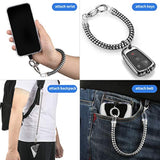 Phone Lanyard Tether With 4 Patch- 2× Phone Tether, 4× Phone Patch With Adhesive, Compatible With Smartphone- Silver