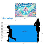 Mermaid Birthday Banner 6x4ft Under the Sea Party Backdrop for Girls