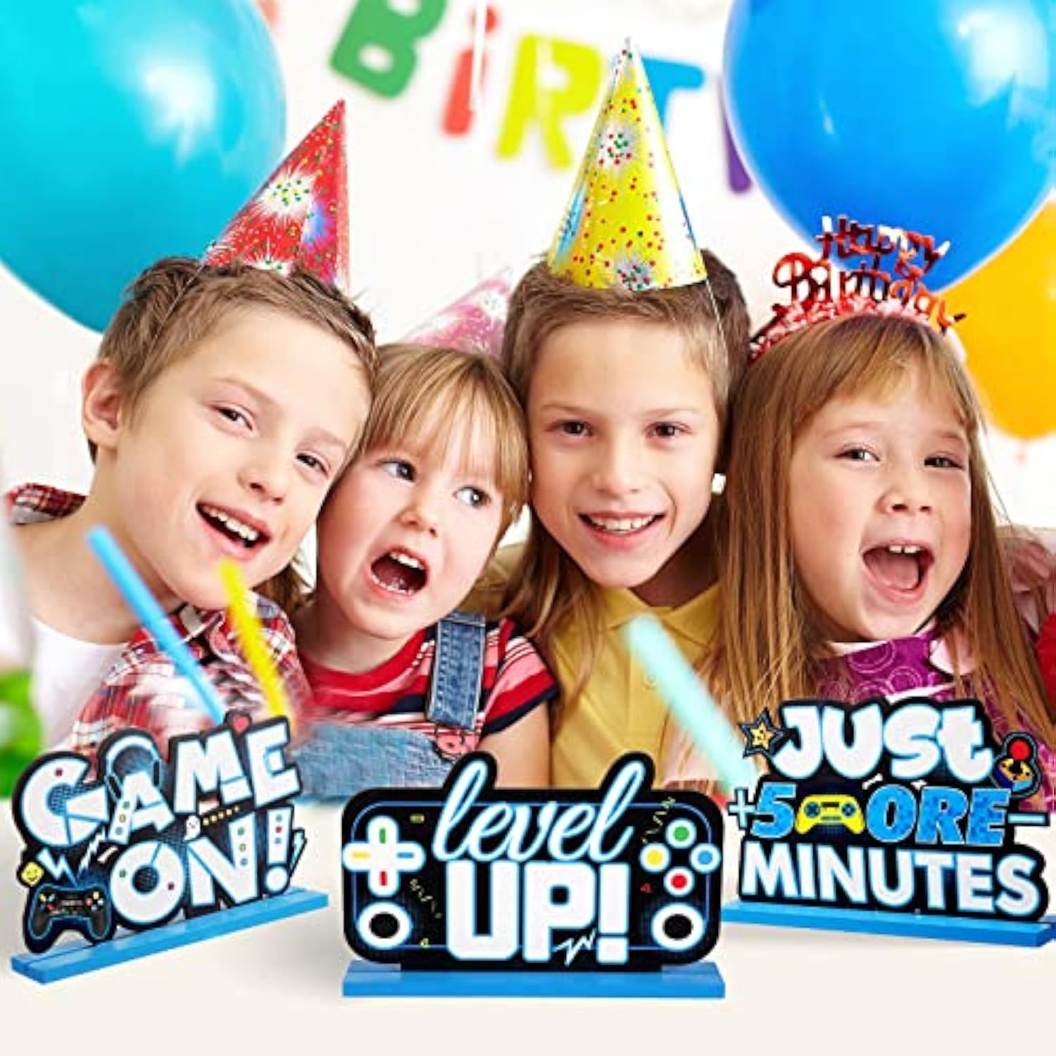 Video Game Party Centerpiece Table Level Up Birthday Decorations Gamer