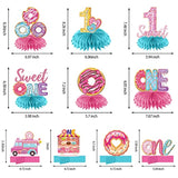 10pcs Donut-Themed 1st Birthday Honeycomb Centerpieces for Baby Boy/Girl Party