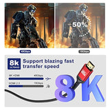 8K 12 Ft Hdmi Cable, Ultra 48Gbps High Speed 12 Ft Hdmi Cable, 12 Foot Hdmi Ca