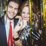 2 Pack Gold Foil Backdrop Streamers for Birthday Photo Booth Party Decor