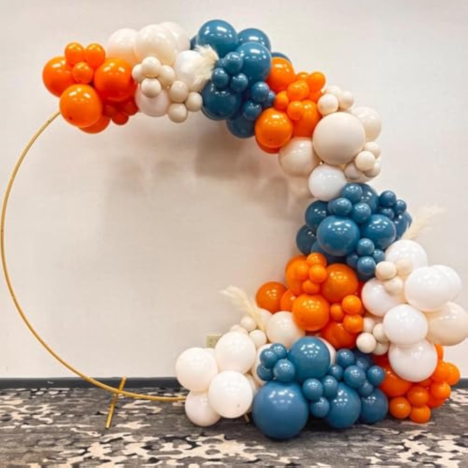 Dusty Blue & Orange Balloon Arch Kit: Boho Fall Party Garland