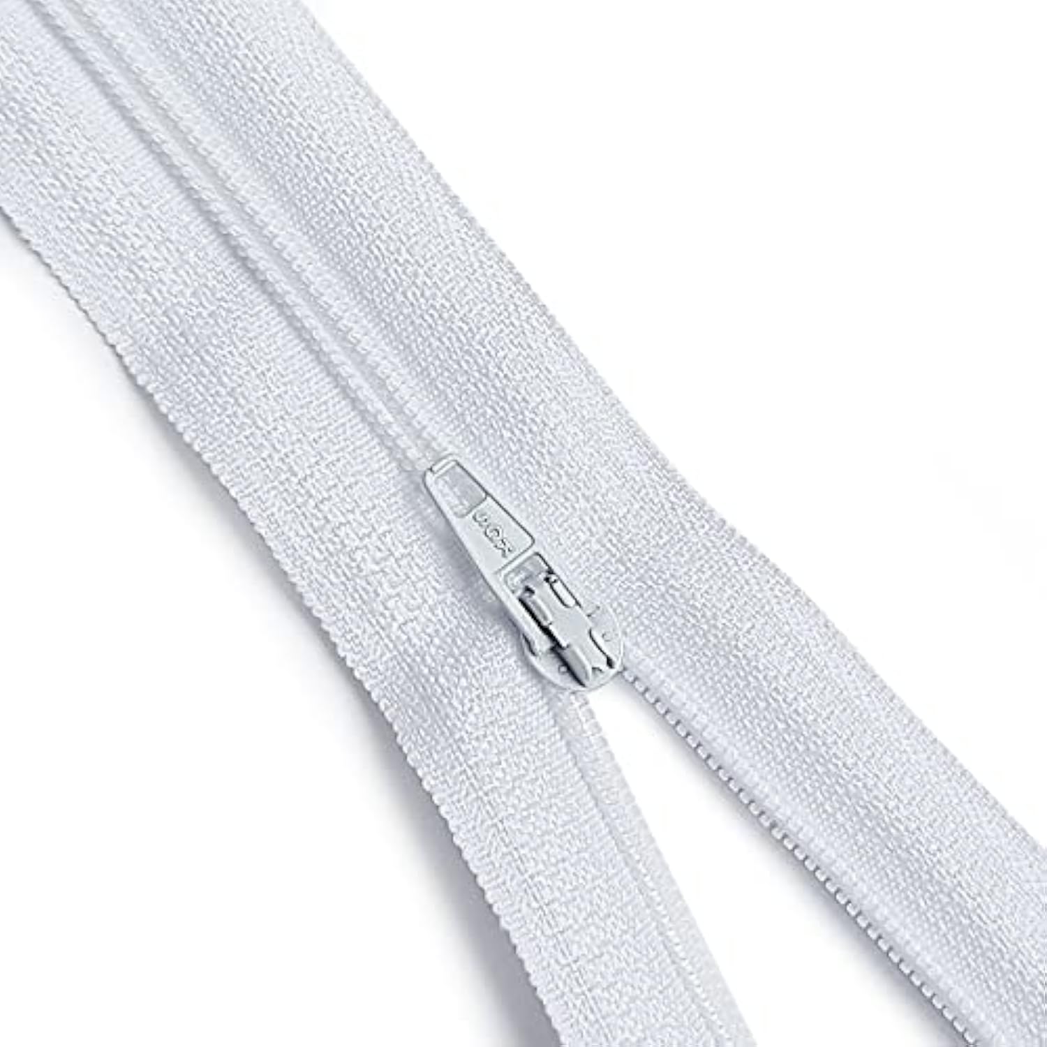 15 Inch Nylon Zipper For Sewing Crafts | 20 Zippers / Pack (White)