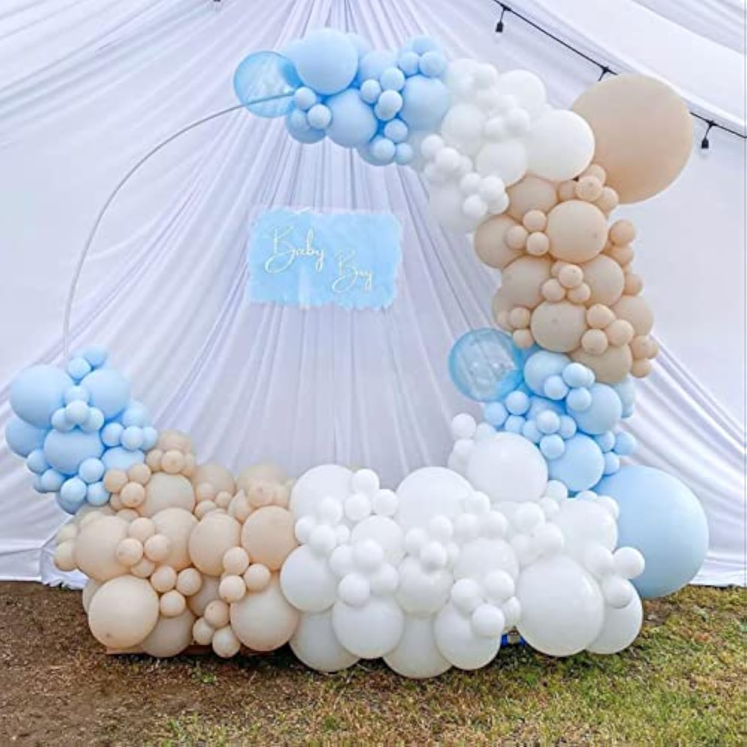 White Latex Balloon Set (130pcs): Party, Wedding, Shower Decor