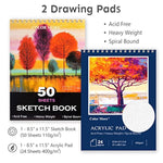 175 Piece Deluxe Art Set With 2 Drawing Pads, Acrylic Paints, Crayons, Colored Pencils, Paint Set In Wooden Case, Professional Art Kit, Art Supplies For Adults, Teens And Artist, Woodmuse Plus