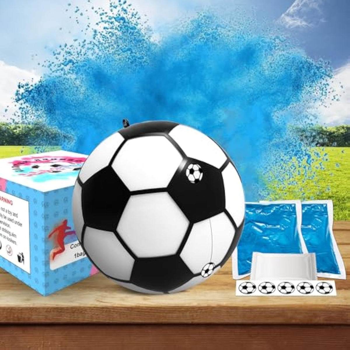 Gender Reveal Soccer Ball, Soccer Ball Gender Reveal With Blue Powder For Boy Or Girl Baby Gender Reveal Ideas