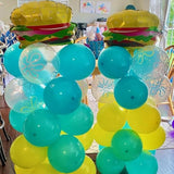 Spongebob 25Th Birthday Decorations, 25 Years Later Letter Balloons Set For Ocean Theme Party,Birthday Decor,Mermaid,Baby Shark,With Hamburger Balloons,Blue Backdrop Bubble Garland And Crepe Paper