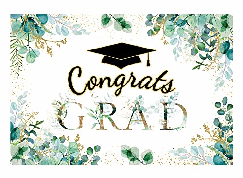 82" x 59" Greenery Graduation Backdrop Congrats Grad Class of 2026 Background Congratulations Celebration Graduate Prom Party Supplies Banner Decoration Photo Booth Props