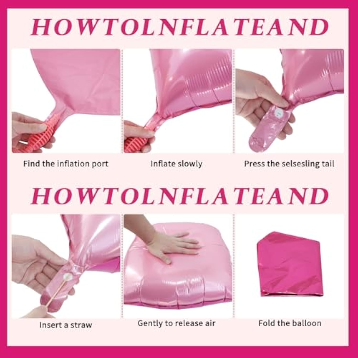 Metallic Magenta Hot Pink Flat Square Foil Balloons Backdrop Wall, Double Sided Tunnel With Latex Pink Balloon Arch Garland Kit For Valentine'S Day Anniversary Bridal Wedding Birthday Party Decoration