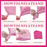 Metallic Magenta Hot Pink Flat Square Foil Balloons Backdrop Wall, Double Sided Tunnel With Latex Pink Balloon Arch Garland Kit For Valentine'S Day Anniversary Bridal Wedding Birthday Party Decoration