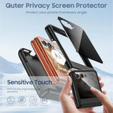 For Motorola Moto Razr 2024 Case/Razr 2025 Case, [Privacy Screen Protector & Hinge Protection] Slim Matte Pc Full Body Shockproof Rugged Durable Protective Cover For Razr 2024/2025, Black
